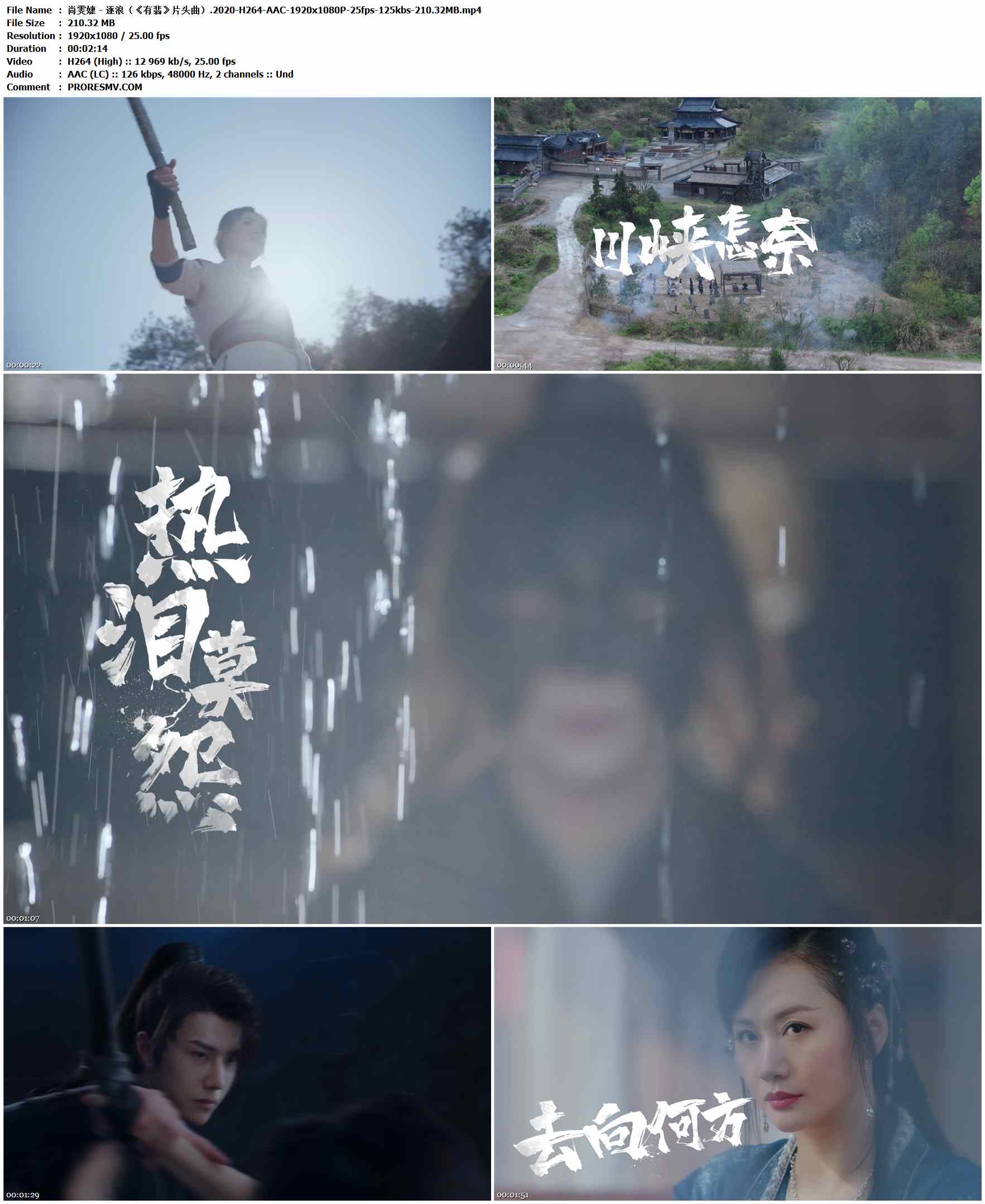 尚雯婕 - 逐浪（《有翡》片头曲）.2020-H264-AAC-1920x1080P-25fps-125kbs-210.32MB官方MV_高清MV